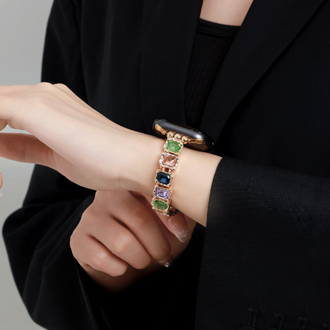 Rainbow Rhinestone Charm Bracelet