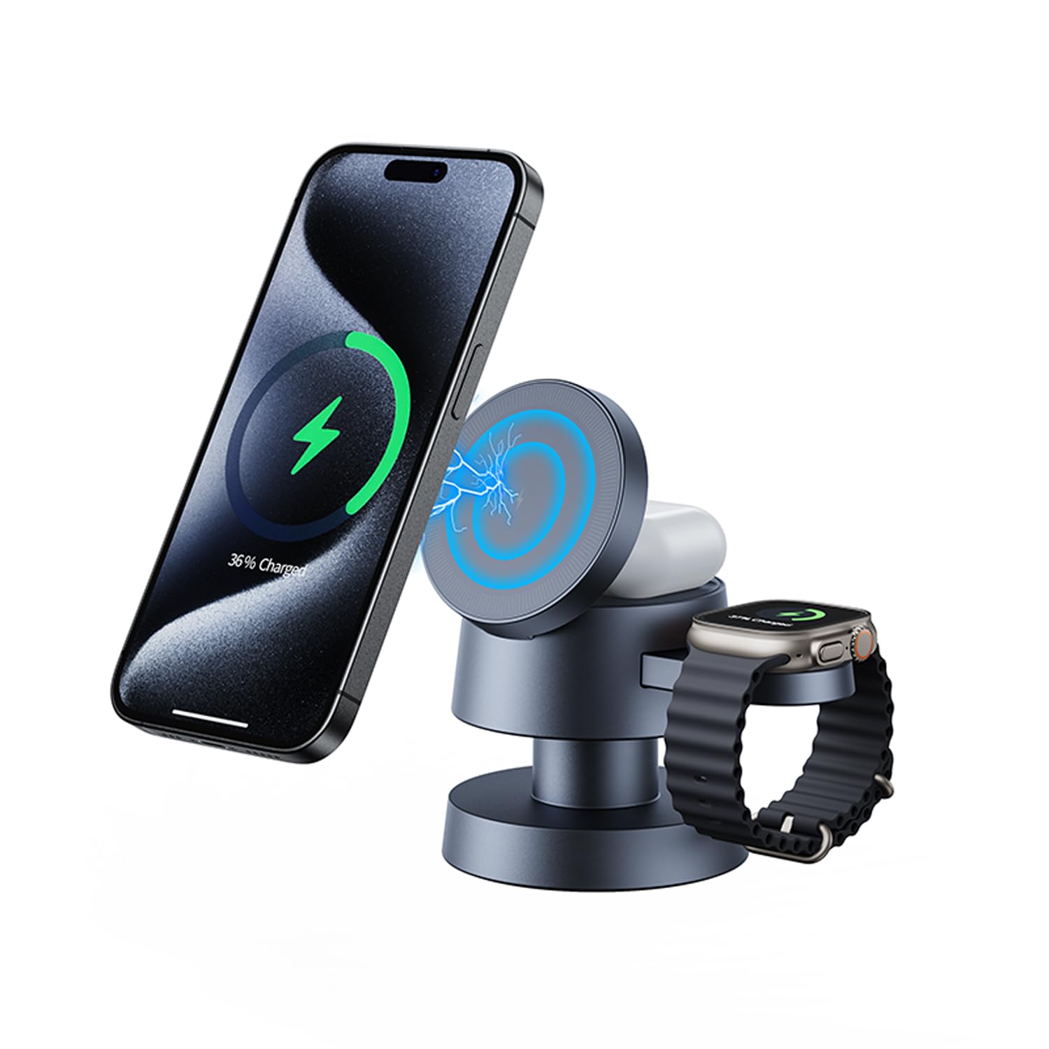 3 in 1 Magnetic Charger with Ambient Light 