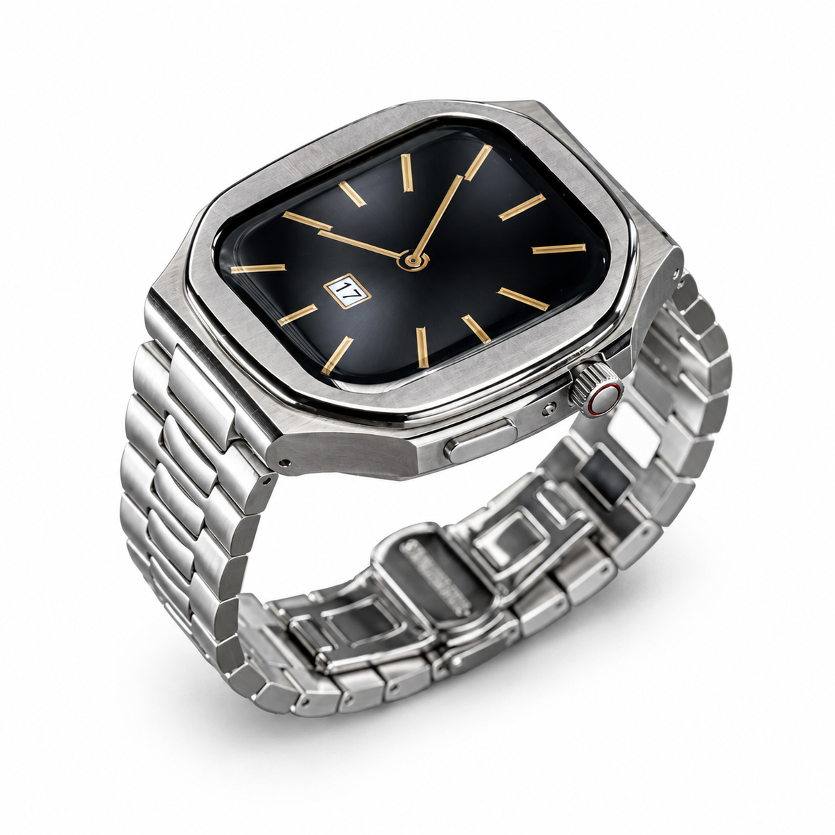 Stainless Steel Nautilus-Style Case and Strap Set for Apple Watch - image 1