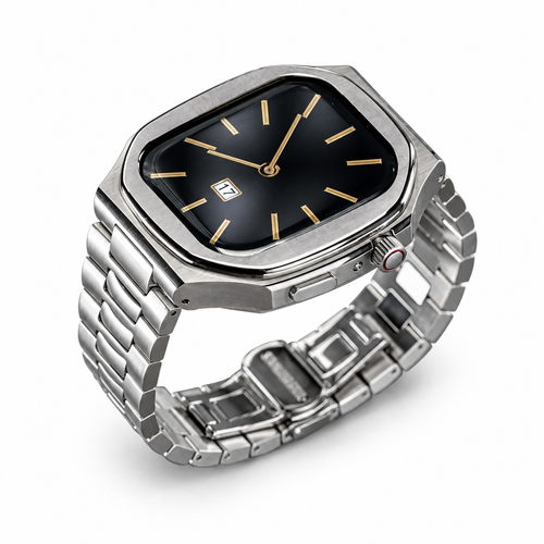 Stainless Steel Nautilus-Style Case and Strap Set for Apple Watch - image 1