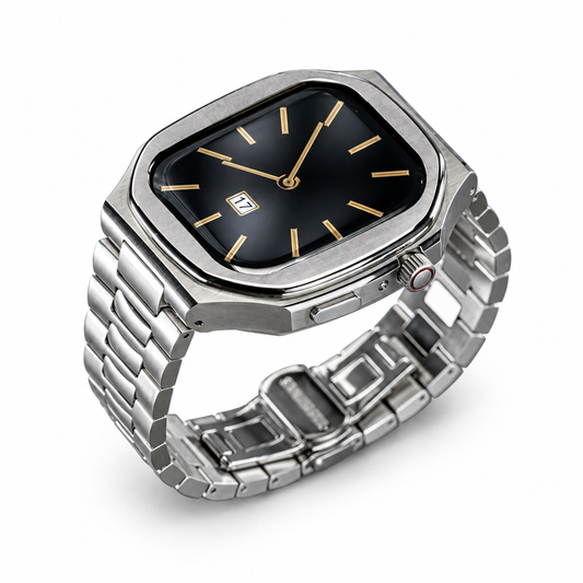Stainless Steel Nautilus-Style Case and Strap Set for Apple Watch - image 1