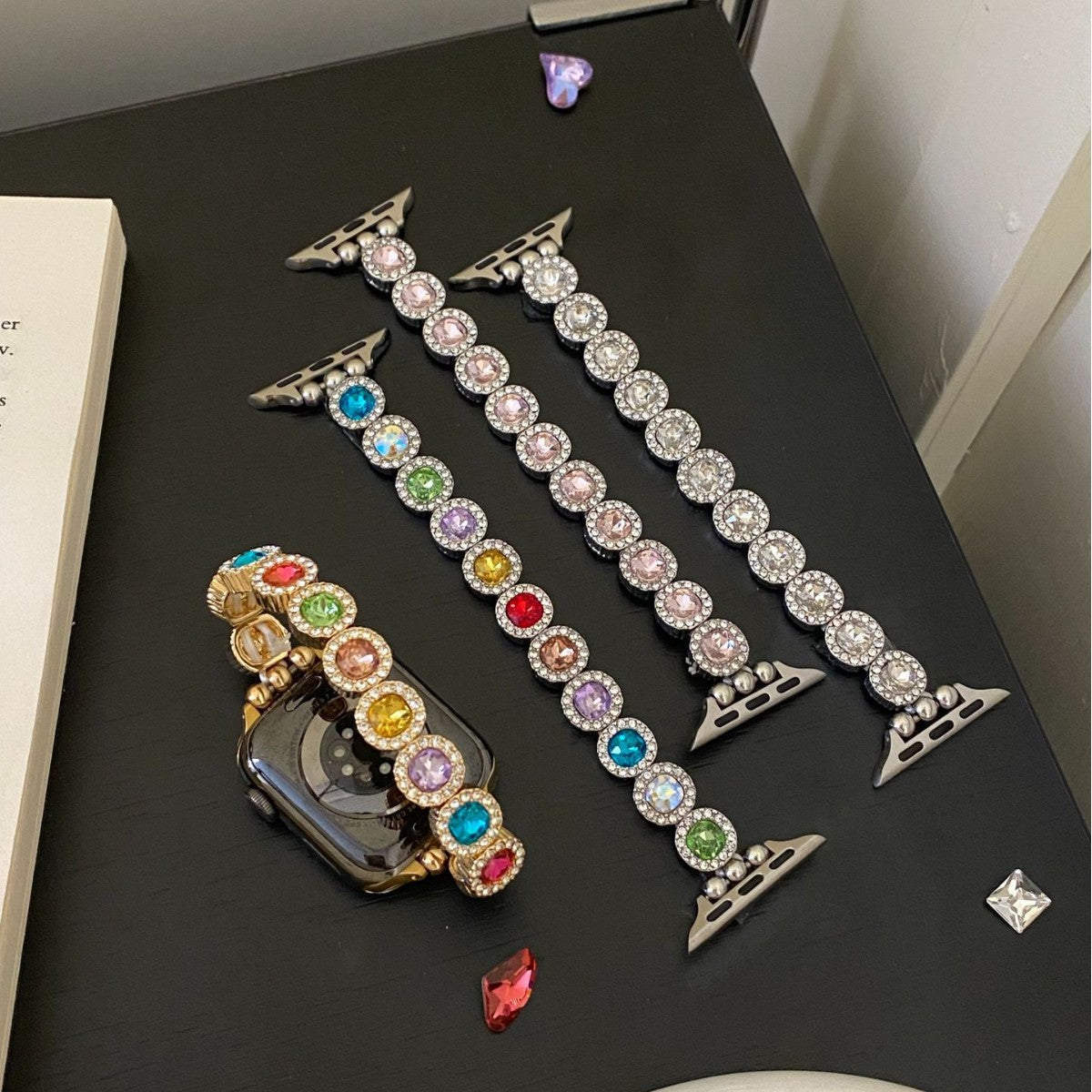 Rainbow Rhinestone Charm Bracelet