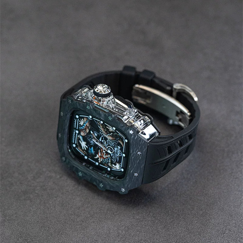 Frostline - Clear / Silver Clasp - Black strap