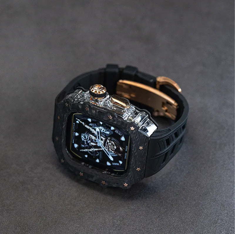 Frostline - Clear / Rose Gold Clasp - Black strap