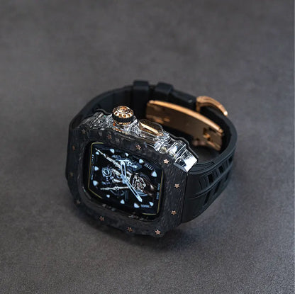 Frostline - Clear / Rose Gold Clasp - Black strap