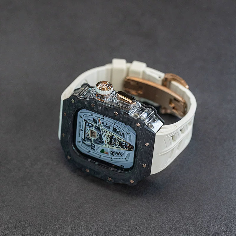 Frostline - Clear / Rose Gold Clasp - White strap