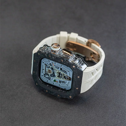 Frostline - Clear / Rose Gold Clasp - White strap