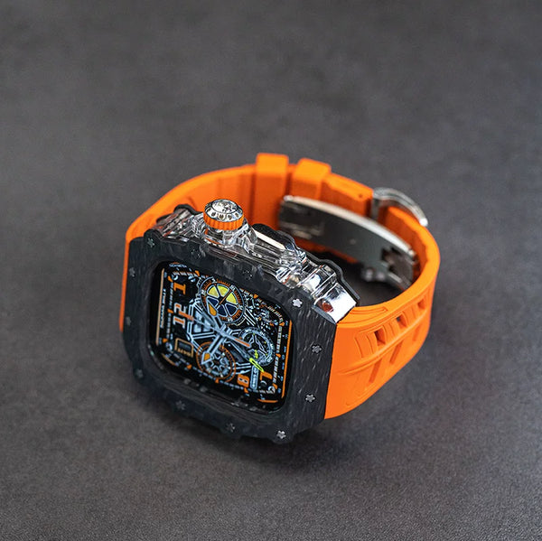 Clear / Silver Clasp / Orange / 49mm - Ultra 1/2/3/4