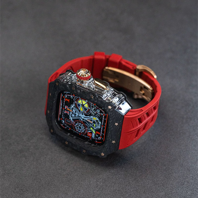Frostline - Clear / Rose Gold Clasp - Red strap
