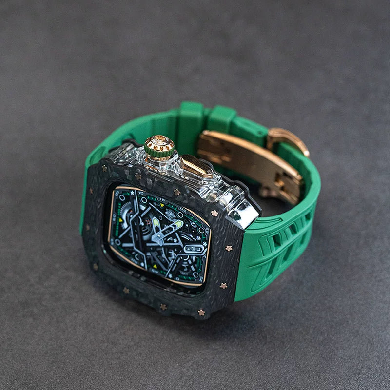 Frostline - Clear / Rose Gold Clasp - Green strap