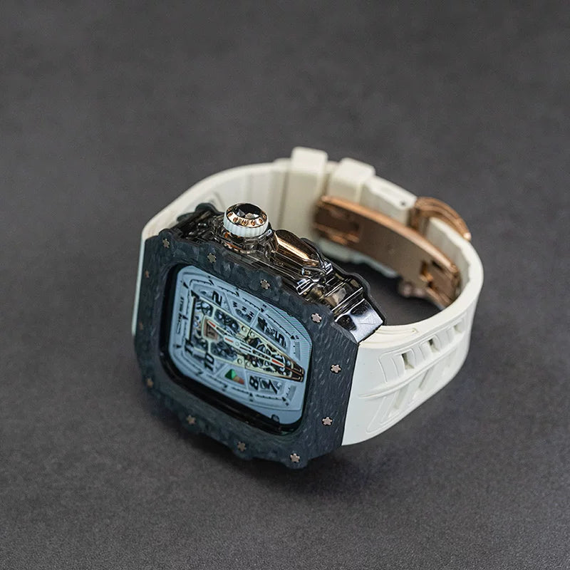 Frostline - Smoke / Rose Gold Clasp - White strap