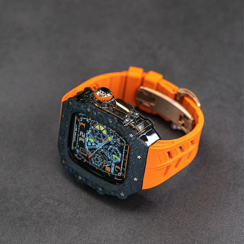 Frostline - Smoke / Rose Gold Clasp - Orange strap