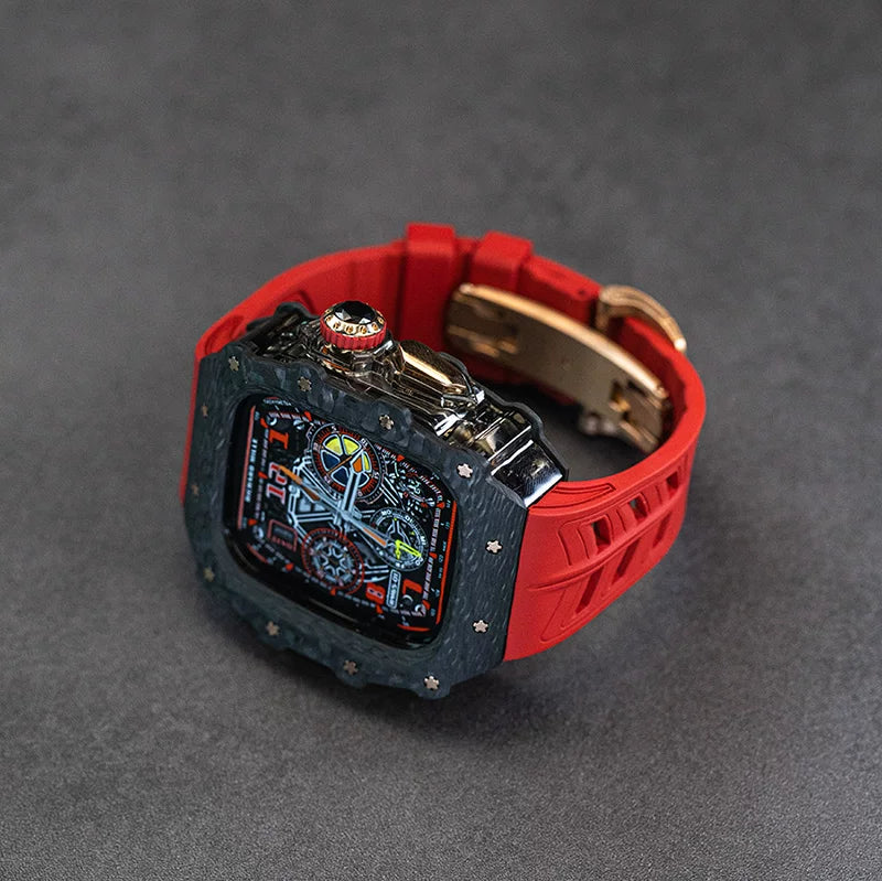 Frostline - Smoke / Rose Gold Clasp - Red strap