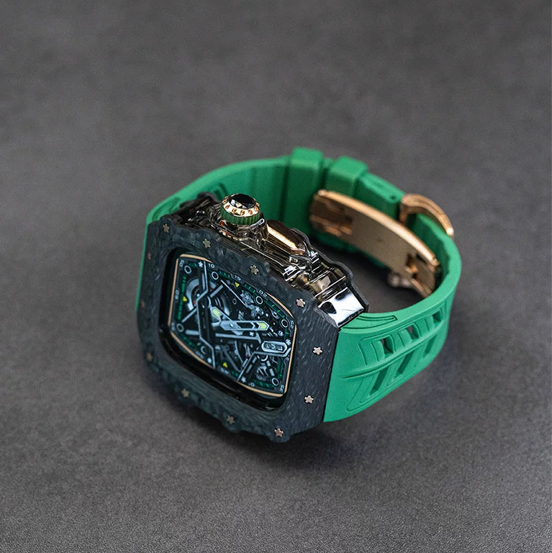 Frostline - Smoke / Rose Gold Clasp - Green strap