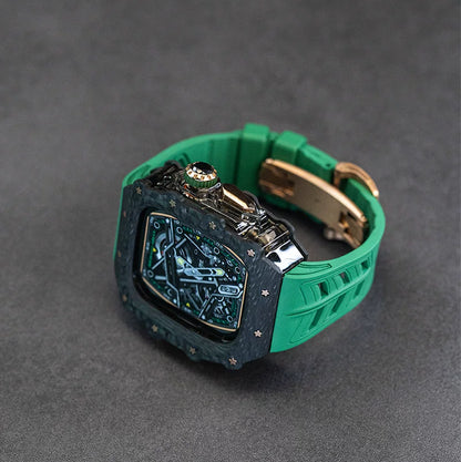 Frostline - Smoke / Rose Gold Clasp - Green strap